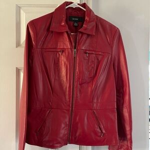 Alfani Women's Vibrant Red Leather Jacket